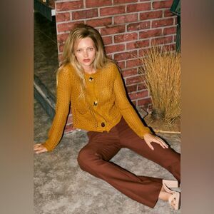 Brown Side Button Pants